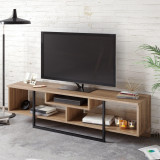 COMODA TV Asal (150) - Walnut, Black, Nuc, 149x40x33 cm