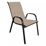 Scaun de gradina Mirpol Arkadia KD Bej Otel Textilena Ergonomic Cotiere 55x72x91cm