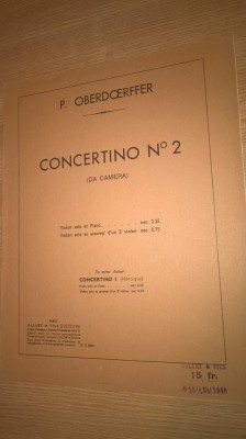 Paul Oberdoerffer - Concertino No 2 (Da camera) - partitura (Paris, cca. 1940) foto