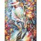 Tablou pictat manual, Saxofonistul, stilizat, 70x50cm pictura ulei in cutit, efect 3D, gata de agatat pe perete
