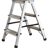 Scara aluminiu dubla 3+3 trepte, 58cm, 150kg, ROTOR KMH1203