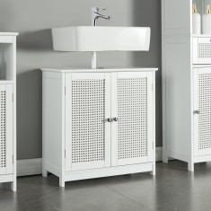 Dulap baie montabil sub chiuveta Karls&oslash;y 60x60x30cm alb [en.casa] HausGarden Leisure