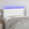 Tablie de pat cu LED, alb, 93x16x78/88 cm, piele ecologica GartenMobel Dekor, vidaXL