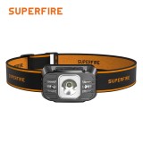 Lanterna LED pentru cap Superfire HL75-X, 120 m, 800mAh, Lumina rosie, incarcare USB-C, control miscare, Supfire