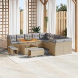 vidaXL Set de canapele pentru grădină 13 pcs Bej poliratan