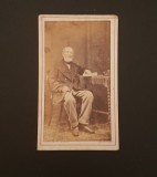 Portret Bărbat . Studio Victorian. Fotografie carte de vizită veche Anglia
