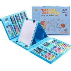 Set pentru pictura 208 piese cu geanta inclusa, Ikonka, Albastru