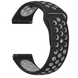 Curea silicon, compatibila Samsung Galaxy Watch Active 2, telescoape Quick Release, Negru/Gri, Very Dream