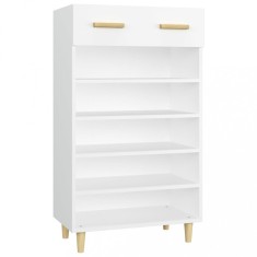Pantofar, alb, 60x35x105 cm, lemn compozit foto