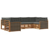 vidaXL Set de canapele de exterior cu pernă 6 pcs Natural și Antracit 3383770