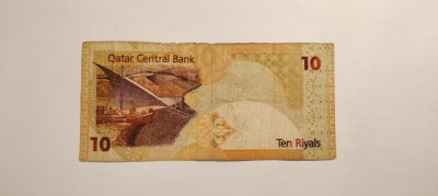 Bancnota 10 riyals 2003/2007 Qatar foto