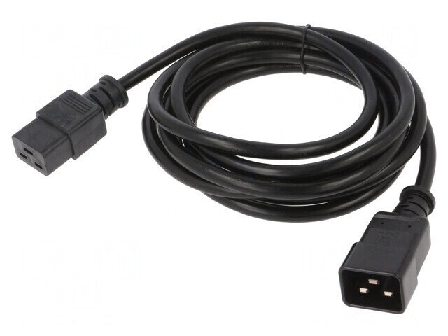 Cablu Alimentare 3m IEC C19 Mamă IEC C20 Tată Negru 15A