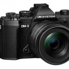 Kit Aparat foto Mirrorless Olympus OM-5, 20.4MP, 4K + obiectiv M.Zuiko Digital 12-45mm F4 PRO (Negru)