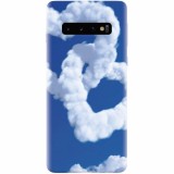 Husa silicon pentru Samsung Galaxy S10, Heart Shaped Clouds Blue Sky