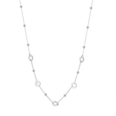 Lantisor argint 925, JW1739, model geometric, placat cu rodiu