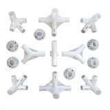 Conectori pentru montaj pavilion de gradina 3x6 m 15 piese din abs alb