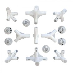 Conectori pentru montaj pavilion de gradina 3x6 m 15 piese din abs alb
