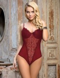 Body Eross Lace Splicing M/L Rosu