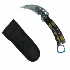 Cutit - Briceag Fluture tip Karambit, White Wolf foto