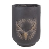 Cumpara ieftin Ghiveci flori ceramica gri maro &Oslash; 23x31 cm