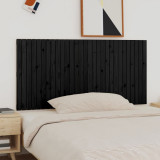 Tăblie de pat pentru perete, negru, 185x3x90 cm, lemn masiv pin, vidaXL