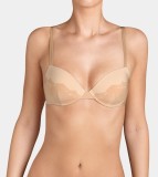 SLG23-15 Sutien elegant Light Illusion cu imprimeu, Cu burete, bej nude, 75