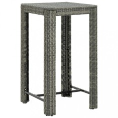 vidaXL Masă de bar de grădină, gri, 60,5 x 60,5 x 110,5 cm, poliratan 45872