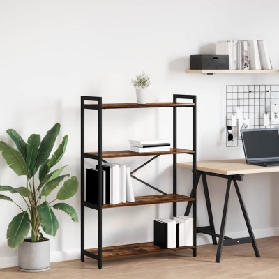 vidaXL Bibliotecă Stejar afumat 80 x 30 x 118 cm Lemn compozit 868421 foto
