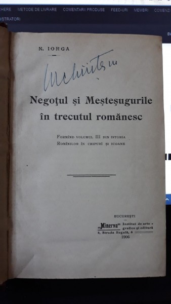 Negotul si Mestesugurile in Trecutul Romanesc - N.Iorga