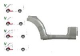Prag metalic Ford Transit/Tourneo (V347/8), 05.2006-04.2013, Transit (V184/5), 05.2000-04.2006, fata, Dreapta, sub usa fata; cu 1/3 segment aripa (ar, Rapid
