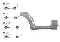 Prag metalic Ford Transit/Tourneo (V347/8), 05.2006-04.2013, Transit (V184/5), 05.2000-04.2006, fata, Dreapta, sub usa fata; cu 1/3 segment aripa (ar foto