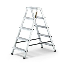 Scara aluminiu, 2 tronsoane, 4&nbsp;trepte, platforma, max 125 kg, 1.13&nbsp;m,&nbsp;Drabest