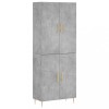 Dulap inalt, gri beton, 69,5x34x180, lemn compozit