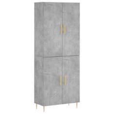Dulap inalt, gri beton, 69,5x34x180, lemn compozit