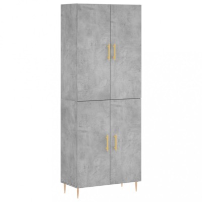 Dulap inalt, gri beton, 69,5x34x180, lemn compozit foto