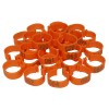 Set 100 de inele plastic 18mm, marime medie, numerotate pentru picioare pasari, gaini, Portocaliu, Oem