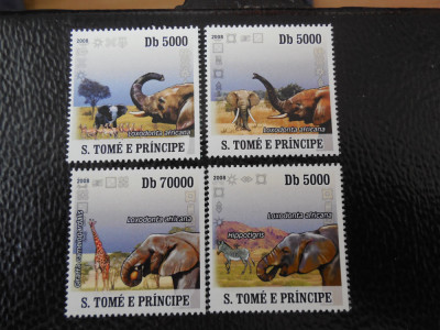 Sao Tome si Principe -Fauna ,elefanti-serie completa ,MNH foto