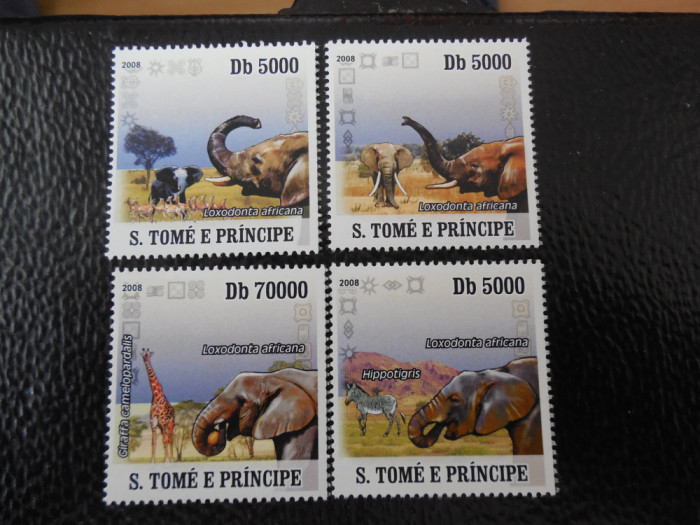 Sao Tome si Principe -Fauna ,elefanti-serie completa ,MNH