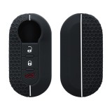 Husa Cheie Auto pentru Fiat / Lancia - 3 Butoane, kwmobile, Silicon, Negru, 56383.03