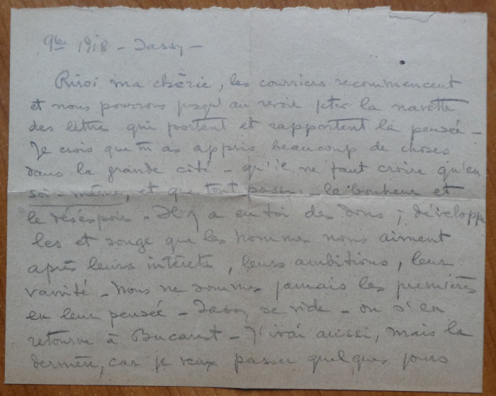Scrisoare expediata de Cella Delavrancea, 1