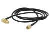 Cablu RF 50&Omega; 1m RP-SMA T-M Negru Unghi-Drept