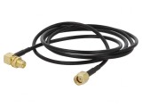 Cablu Coaxial RP-SMA 50&Omega; 0,5m Negru &icirc;n Unghi