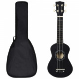 Set Ukulele Soprano Cu Husă Pentru Copii Negru 21&amp;quot; 70147