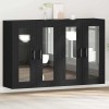 VidaXL Dulap montat pe perete 2 pcs Stejar negru 69.5 x 34 x 90 cm 3334316