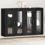 VidaXL Dulapuri suspendate 2 buc Negru Stejar 69,5 x 34 x 90 cm Lemn stratificat