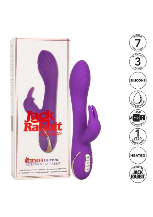 Vibrator iepuras cu efect de incalzire Heated Rotating G Rabbit, Purple (21,5