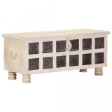 Ladă de depozitare, alb, 110x40x45 cm, lemn masiv de acacia, vidaXL