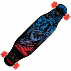 Longboard Action One cu roti luminoase, ABEC-7 PU Aluminiu, 100 kg, 80 x 20 cm, Rosu The Sign