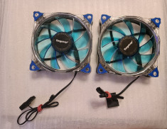 Ventilator Segotep 15 LED Light 12CM Blue Color 41.2CFM 12V 4pin/4pin 120mm foto