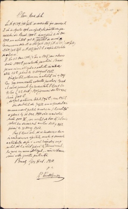 A1924 Act privitor la o contribuție financiară pentru ridicarea gimnaziului rom&acirc;nesc din Brad, județul Hunedoara, 1910